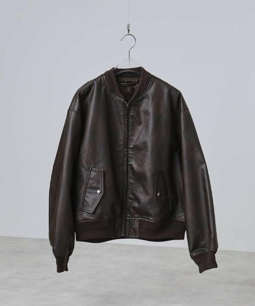 tk.TAKEO KIKUCHI / ティーケー タケオキクチ レザーブルゾン・ジャケット | シンセティックレザー MA－1 | 詳細30