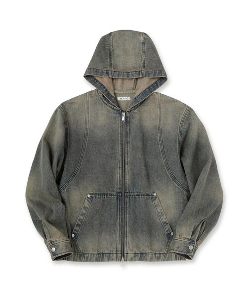 tk.TAKEO KIKUCHI / ティーケー タケオキクチ パーカー | ヴィンテージライクデニムジップパーカ | 詳細1