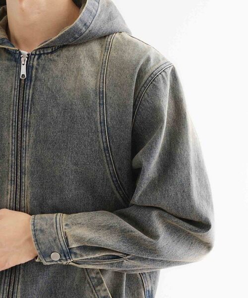 tk.TAKEO KIKUCHI / ティーケー タケオキクチ パーカー | ヴィンテージライクデニムジップパーカ | 詳細14