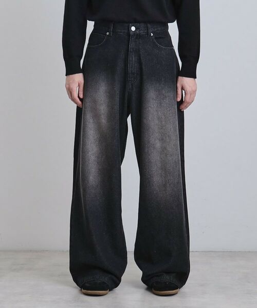 tk.TAKEO KIKUCHI / ティーケー タケオキクチ デニムパンツ | スーパーワイドバギーデニムパンツ(チャコールグレー(014))