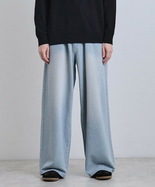 tk.TAKEO KIKUCHI / ティーケー タケオキクチ デニムパンツ | スーパーワイドバギーデニムパンツ(ブルー(091))