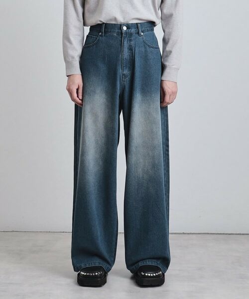 tk.TAKEO KIKUCHI / ティーケー タケオキクチ デニムパンツ | スーパーワイドバギーデニムパンツ(ブルー(093))