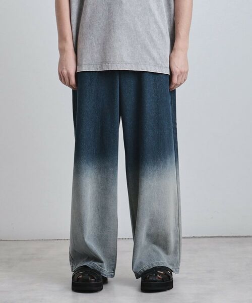 tk.TAKEO KIKUCHI / ティーケー タケオキクチ デニムパンツ | スーパーワイドバギーデニムパンツ(ブルー(193))