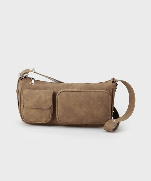 tk. TAKEO KIKUCHI/ティーケー タケオキクチ ダブルポケットショルダーバッグ モカブラウン(142) 00 tk. TAKEO KIKUCHI/ティーケー タケオキクチ ダブルポケットショルダーバッグ モカブラウン(142) 00