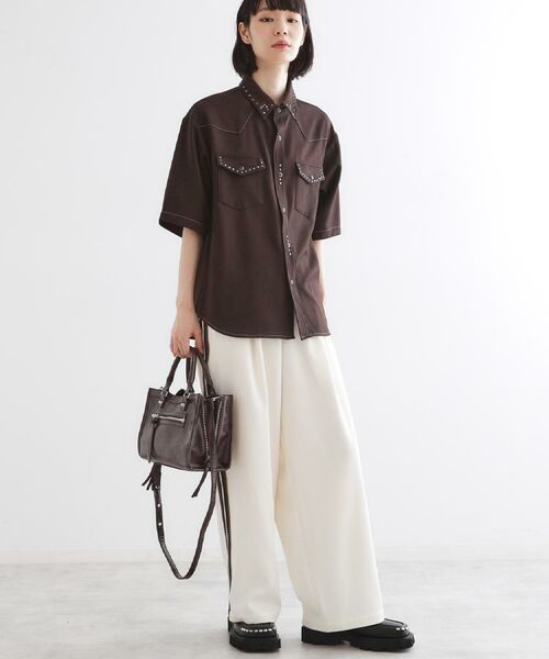 tk.TAKEO KIKUCHI / ティーケー タケオキクチ ショルダーバッグ | 【FANCYシリーズ】スタッズスクエアボストンバッグ | 詳細8