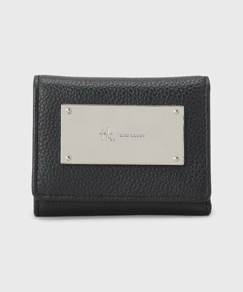 tk.TAKEO KIKUCHI / ティーケー タケオキクチ 財布・コインケース・マネークリップ | 【リアルレザー】プレート三つ折りウォレット | 詳細1