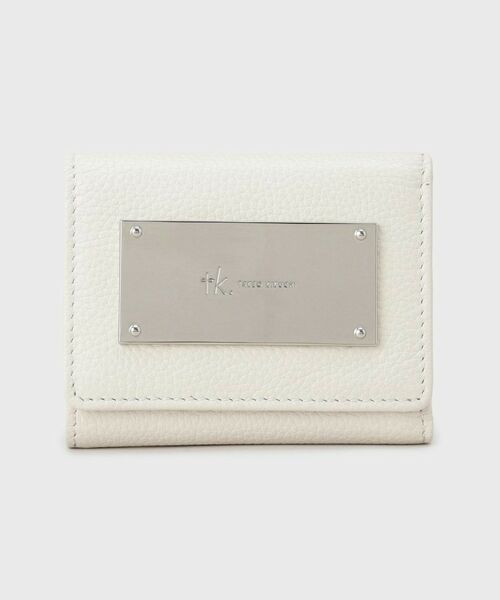 tk. TAKEO KIKUCHI/ティーケー タケオキクチ 【リアルレザー】プレート三つ折りウォレット アイボリー(004) 00 tk. TAKEO KIKUCHI/ティーケー タケオキクチ 【リアルレザー】プレート三つ折りウォレット アイボリー(004) 00