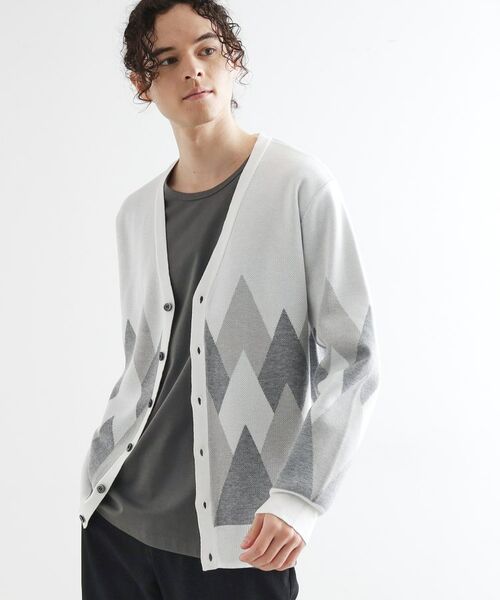 tk.TAKEO KIKUCHI / ティーケー タケオキクチ カーディガン・ボレロ | アーガイルカーディガン(アイボリー(004))