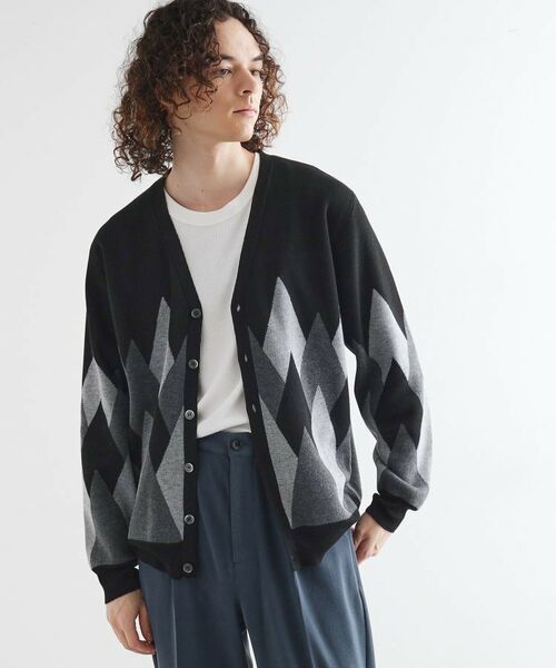 tk.TAKEO KIKUCHI / ティーケー タケオキクチ カーディガン・ボレロ | アーガイルカーディガン(ブラック(019))