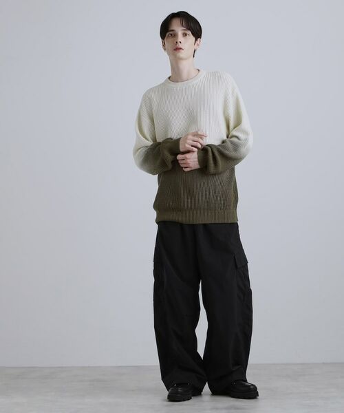 tk.TAKEO KIKUCHI / ティーケー タケオキクチ ニット・セーター | コットン畔編みグラデーションニット | 詳細3