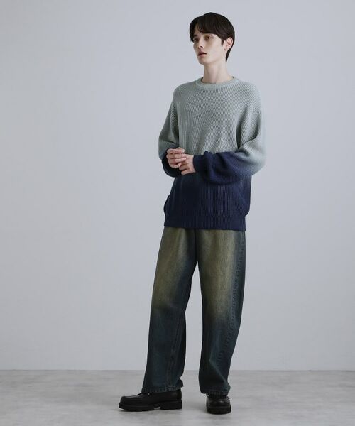 tk.TAKEO KIKUCHI / ティーケー タケオキクチ ニット・セーター | コットン畔編みグラデーションニット | 詳細7