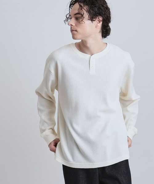 tk.TAKEO KIKUCHI / ティーケー タケオキクチ カットソー | ワッフルヘンリーカットソー(アイボリー(004))