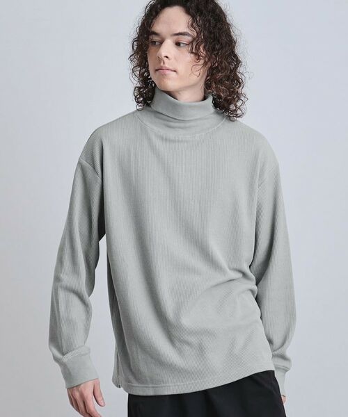 tk.TAKEO KIKUCHI / ティーケー タケオキクチ カットソー | ワッフルタートルカットソー(ライトグレー(011))