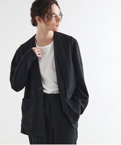 tk.TAKEO KIKUCHI / ティーケー タケオキクチ ノーカラージャケット | 【セットアップ対応】ポリツイルノーカラージャケット