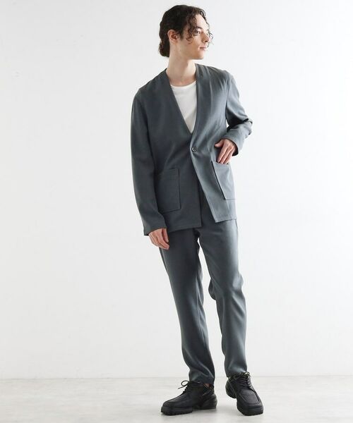 tk.TAKEO KIKUCHI / ティーケー タケオキクチ ノーカラージャケット | 【セットアップ対応】ポリツイルノーカラージャケット | 詳細10