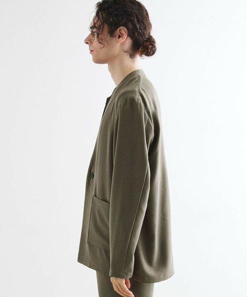 tk.TAKEO KIKUCHI / ティーケー タケオキクチ ノーカラージャケット | 【セットアップ対応】ポリツイルノーカラージャケット | 詳細14