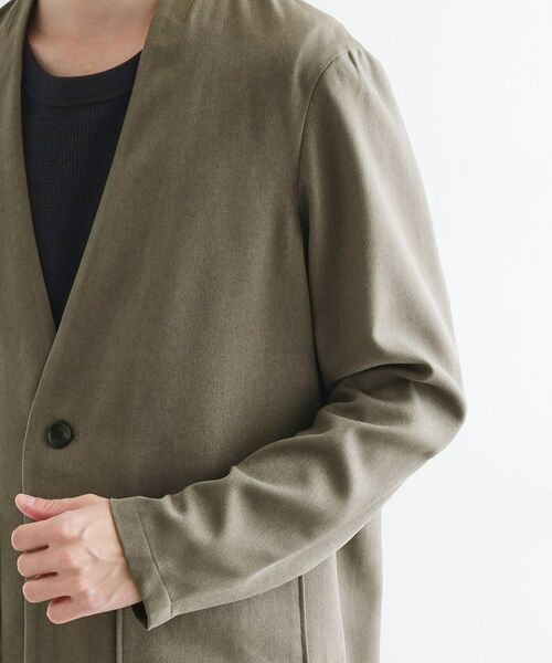 tk.TAKEO KIKUCHI / ティーケー タケオキクチ ノーカラージャケット | 【セットアップ対応】ポリツイルノーカラージャケット | 詳細17