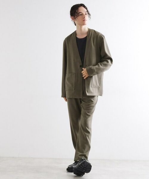 tk.TAKEO KIKUCHI / ティーケー タケオキクチ ノーカラージャケット | 【セットアップ対応】ポリツイルノーカラージャケット | 詳細2