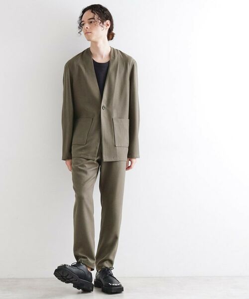 tk.TAKEO KIKUCHI / ティーケー タケオキクチ ノーカラージャケット | 【セットアップ対応】ポリツイルノーカラージャケット | 詳細3