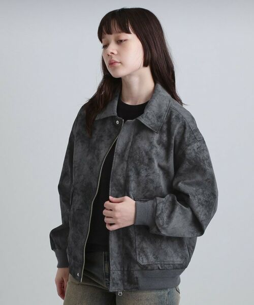 tk.TAKEO KIKUCHI / ティーケー タケオキクチ レザーブルゾン・ジャケット | A－2シンセティックレザーブルゾン | 詳細13