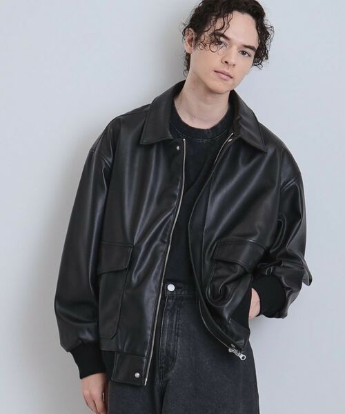 tk.TAKEO KIKUCHI / ティーケー タケオキクチ レザーブルゾン・ジャケット | A－2シンセティックレザーブルゾン | 詳細2