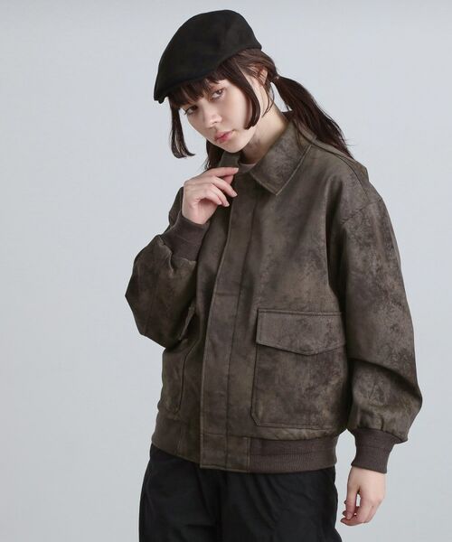 tk.TAKEO KIKUCHI / ティーケー タケオキクチ レザーブルゾン・ジャケット | A－2シンセティックレザーブルゾン | 詳細20