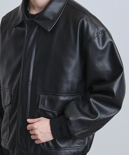 tk.TAKEO KIKUCHI / ティーケー タケオキクチ レザーブルゾン・ジャケット | A－2シンセティックレザーブルゾン | 詳細27