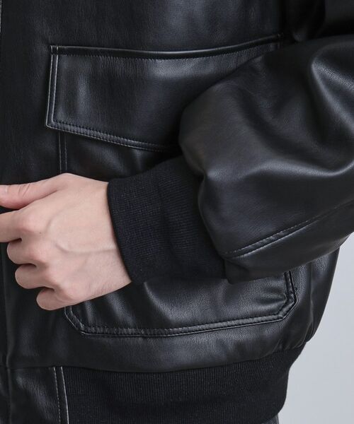 tk.TAKEO KIKUCHI / ティーケー タケオキクチ レザーブルゾン・ジャケット | A－2シンセティックレザーブルゾン | 詳細28