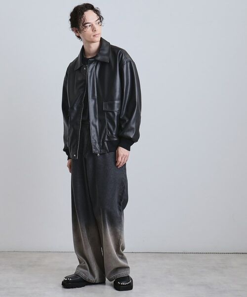 tk.TAKEO KIKUCHI / ティーケー タケオキクチ レザーブルゾン・ジャケット | A－2シンセティックレザーブルゾン | 詳細3