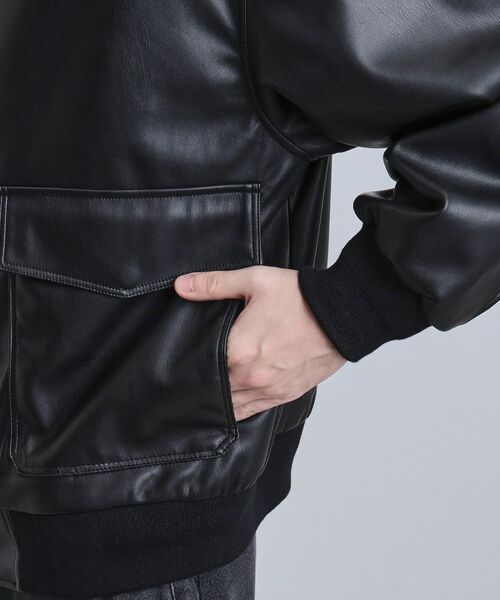 tk.TAKEO KIKUCHI / ティーケー タケオキクチ レザーブルゾン・ジャケット | A－2シンセティックレザーブルゾン | 詳細30