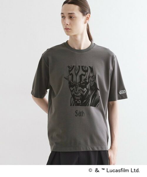 7SM1【TAKEO KIKUCHI】シングルステッチ　グラフィックTシャツ　黒 アーバングラフィックブラシ刺繍Tシャツ（Tシャツ） | tk.TAKEO