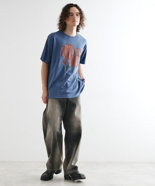 tk.TAKEO KIKUCHI / ティーケー タケオキクチ Tシャツ | ボカシフラワーTシャツ | 詳細11