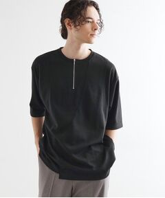 tk.TAKEO KIKUCHI / ティーケー タケオキクチ カットソー | ウェーブ切替ジップTシャツ