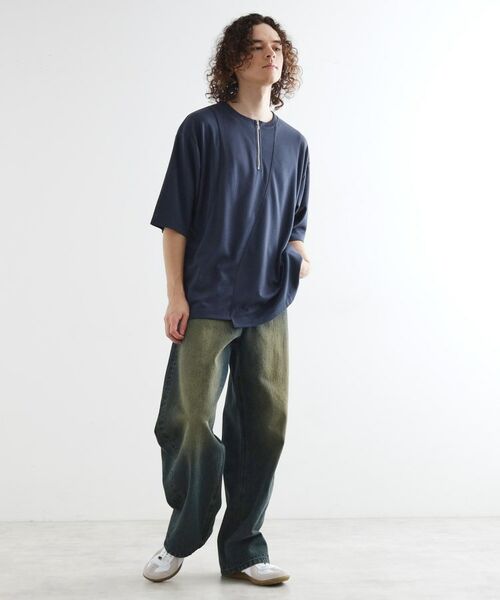 tk.TAKEO KIKUCHI / ティーケー タケオキクチ カットソー | ウェーブ切替ジップTシャツ | 詳細11