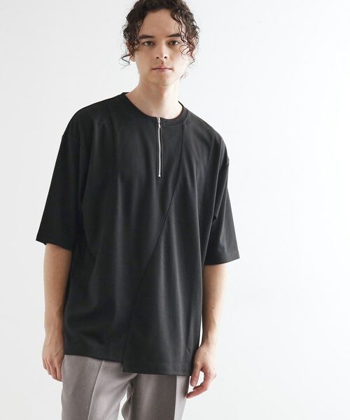 tk.TAKEO KIKUCHI / ティーケー タケオキクチ カットソー | ウェーブ切替ジップTシャツ | 詳細5