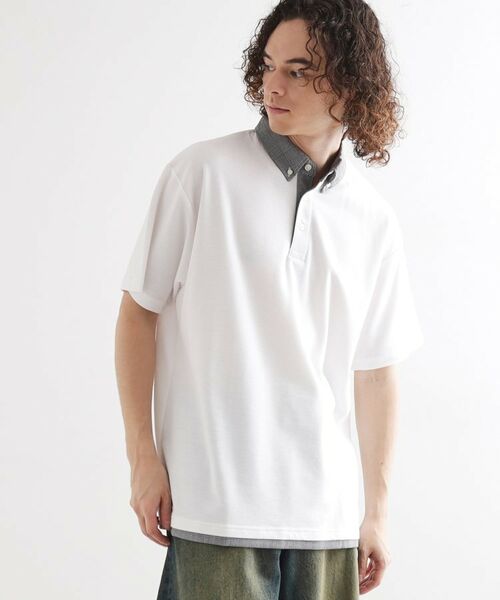 tk.TAKEO KIKUCHI / ティーケー タケオキクチ ポロシャツ | レイヤード鹿の子ポロシャツ | 詳細1
