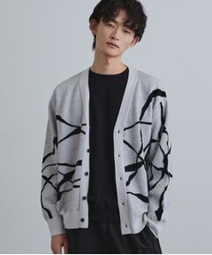 tk.TAKEO KIKUCHI / ティーケー タケオキクチ カーディガン・ボレロ | ラインアートニットカーディガン