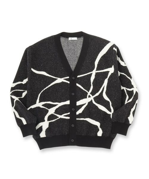 tk.TAKEO KIKUCHI / ティーケー タケオキクチ カーディガン・ボレロ | ラインアートニットカーディガン | 詳細1