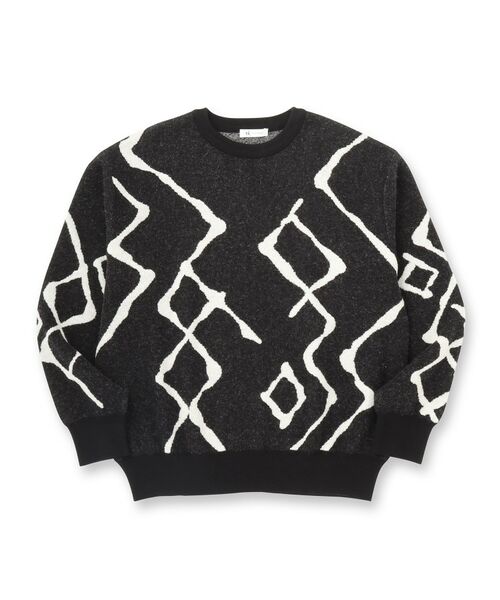 tk.TAKEO KIKUCHI / ティーケー タケオキクチ ニット・セーター | ラインアートニットプルオーバー | 詳細1