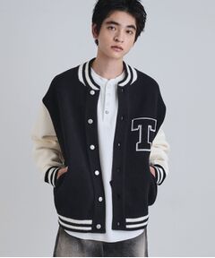 tk.TAKEO KIKUCHI / ティーケー タケオキクチ その他アウター | ダブルジャカードニットスタジャン