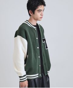 tk.TAKEO KIKUCHI / ティーケー タケオキクチ その他アウター | ダブルジャカードニットスタジャン