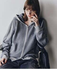 tk.TAKEO KIKUCHI / ティーケー タケオキクチ ニット・セーター | プレーティングブライトモチーフジップパーカー