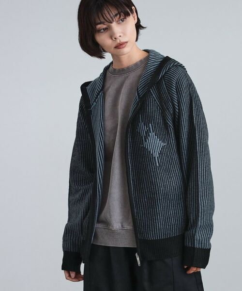 tk.TAKEO KIKUCHI / ティーケー タケオキクチ ニット・セーター | プレーティングブライトモチーフジップパーカー | 詳細13