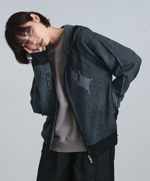 tk.TAKEO KIKUCHI / ティーケー タケオキクチ ニット・セーター | プレーティングブライトモチーフジップパーカー | 詳細14