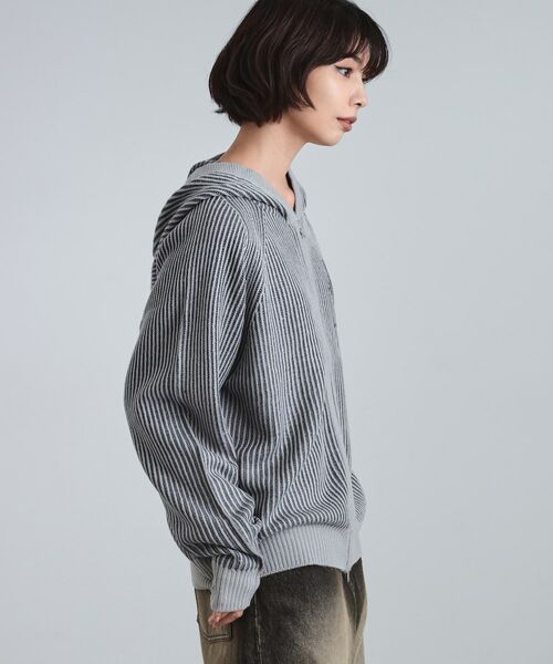 tk.TAKEO KIKUCHI / ティーケー タケオキクチ ニット・セーター | プレーティングブライトモチーフジップパーカー | 詳細7