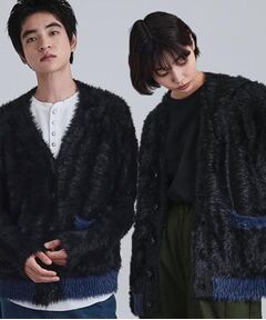 tk.TAKEO KIKUCHI / ティーケー タケオキクチ カーディガン・ボレロ | 【WEB限定】バイカラーフェザーニットカーディガン