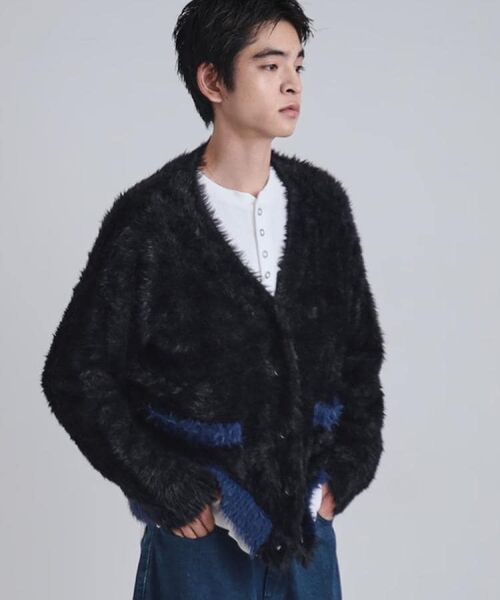 tk.TAKEO KIKUCHI / ティーケー タケオキクチ カーディガン・ボレロ | 【WEB限定】バイカラーフェザーニットカーディガン | 詳細11