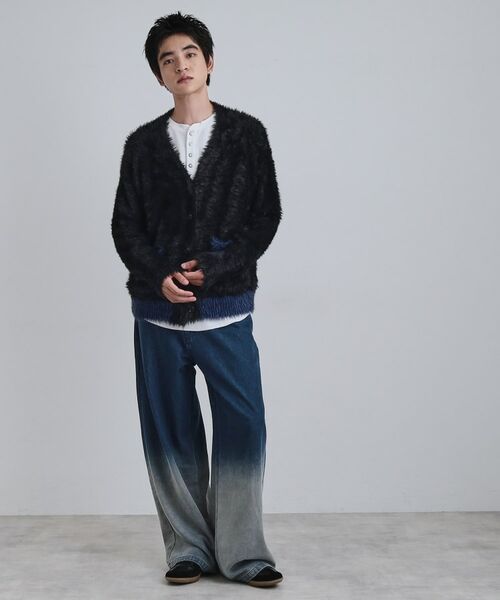 tk.TAKEO KIKUCHI / ティーケー タケオキクチ カーディガン・ボレロ | 【WEB限定】バイカラーフェザーニットカーディガン | 詳細13