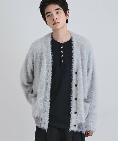 tk.TAKEO KIKUCHI / ティーケー タケオキクチ カーディガン・ボレロ | 【WEB限定】バイカラーフェザーニットカーディガン | 詳細2