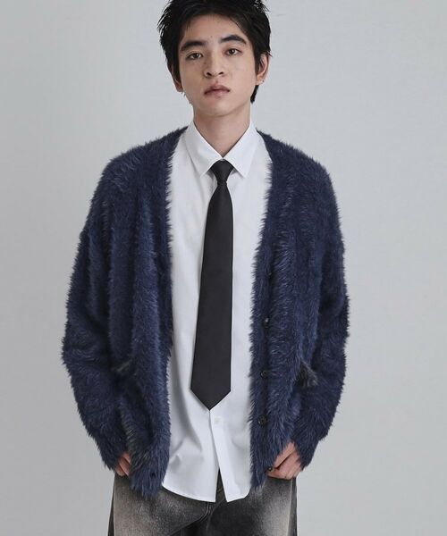 tk.TAKEO KIKUCHI / ティーケー タケオキクチ カーディガン・ボレロ | 【WEB限定】バイカラーフェザーニットカーディガン | 詳細25